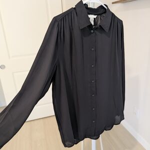 H&M Black Sheer Blouse